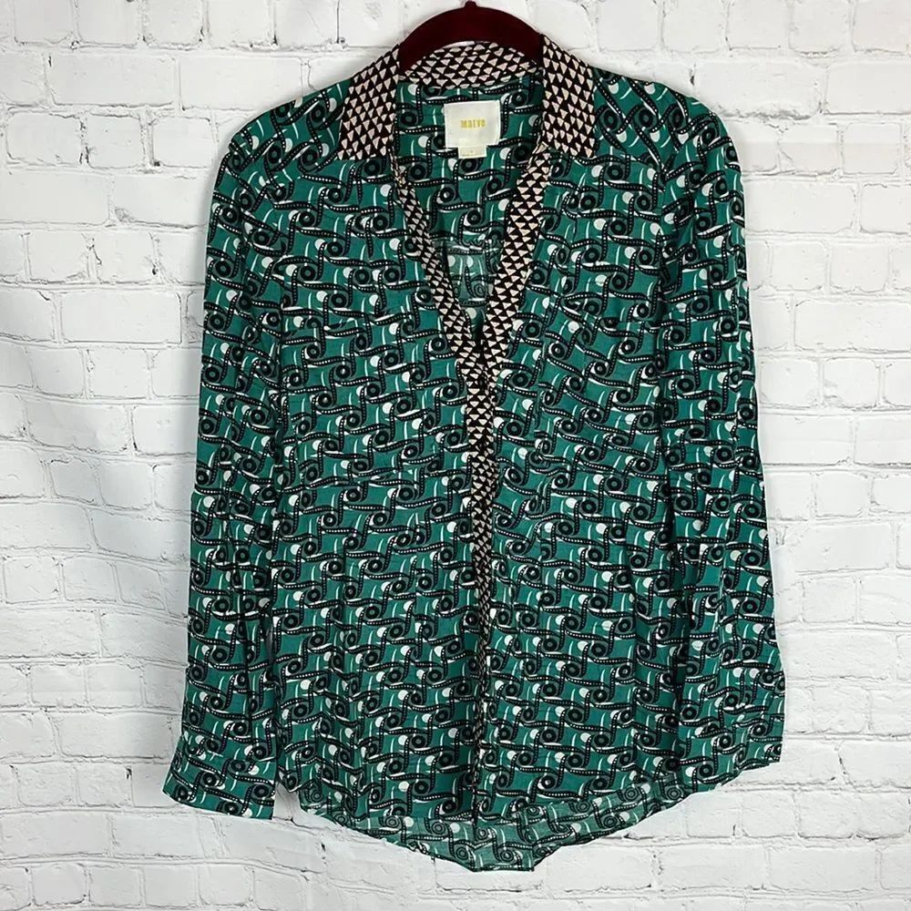 Anthropologie Mauve Long Sleeve Button Down